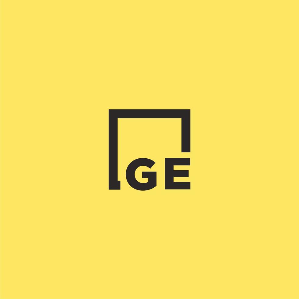 ge eerste monogram logo met plein stijl ontwerp vector