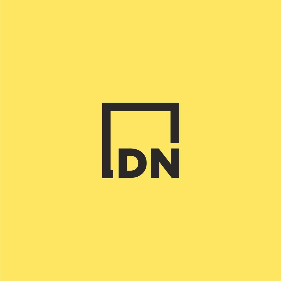 dn eerste monogram logo met plein stijl ontwerp vector