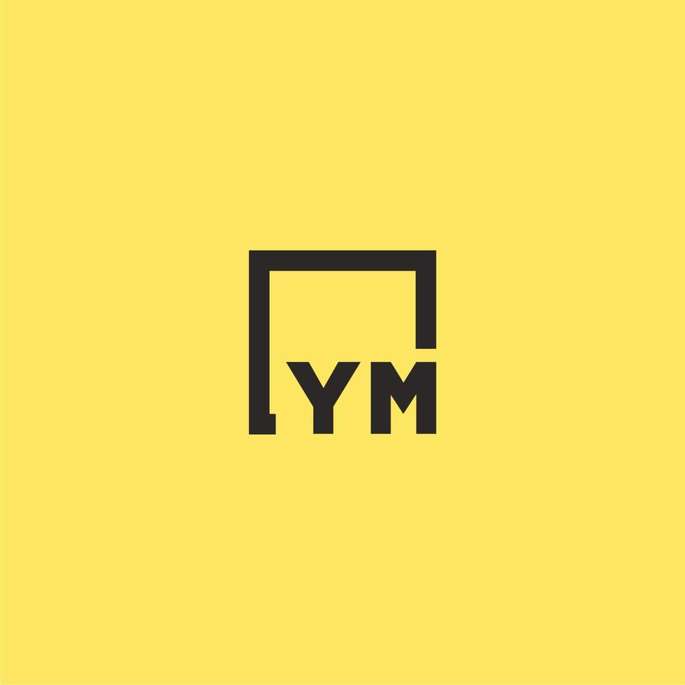 ym eerste monogram logo met plein stijl ontwerp vector