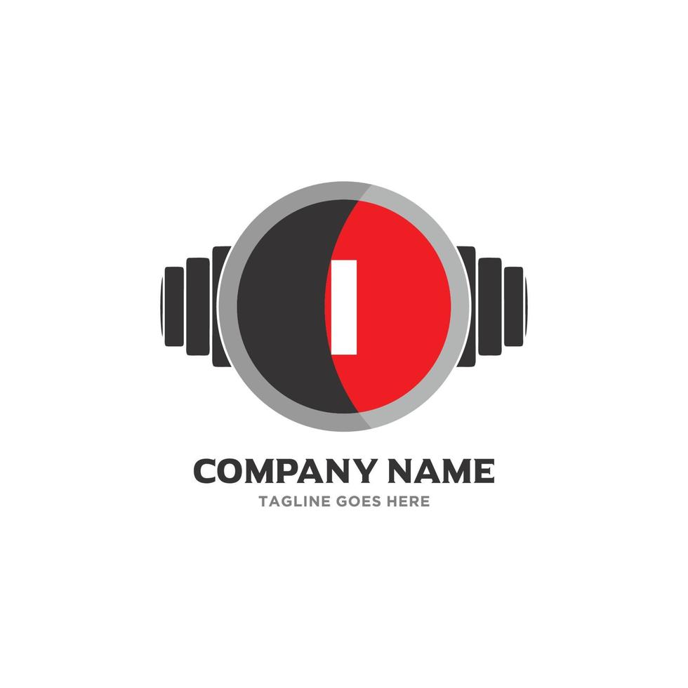 ik brief logo ontwerp icoon geschiktheid en muziek- vector symbool.