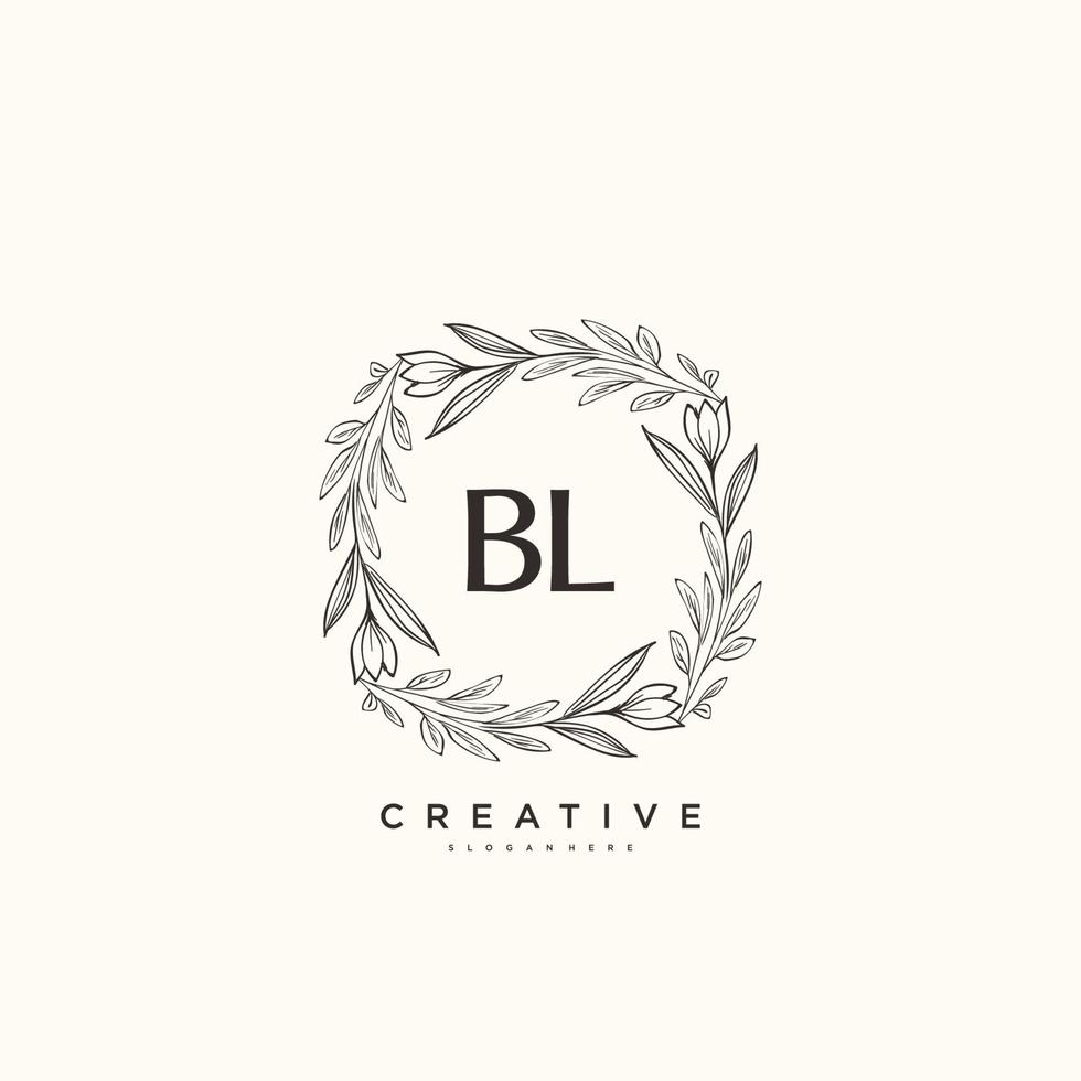 bl schoonheid vector eerste logo kunst, handschrift logo van eerste handtekening, bruiloft, mode, juwelen, boetiek, bloemen en botanisch met creatief sjabloon voor ieder bedrijf of bedrijf.