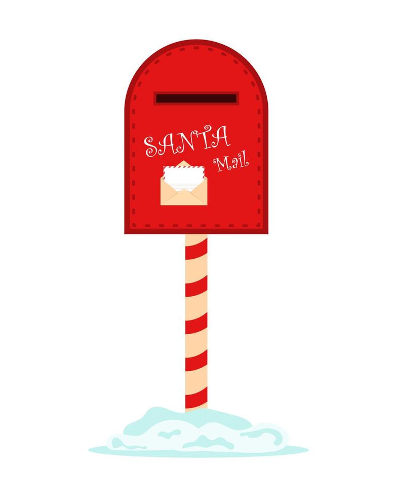 santa's postbus met brieven. vector illustratie.