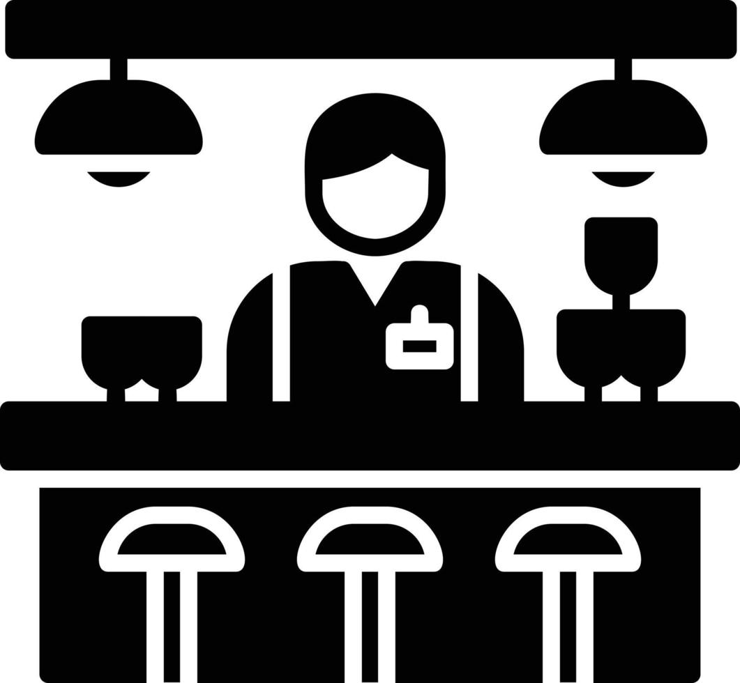 bar teller creatief icoon ontwerp vector