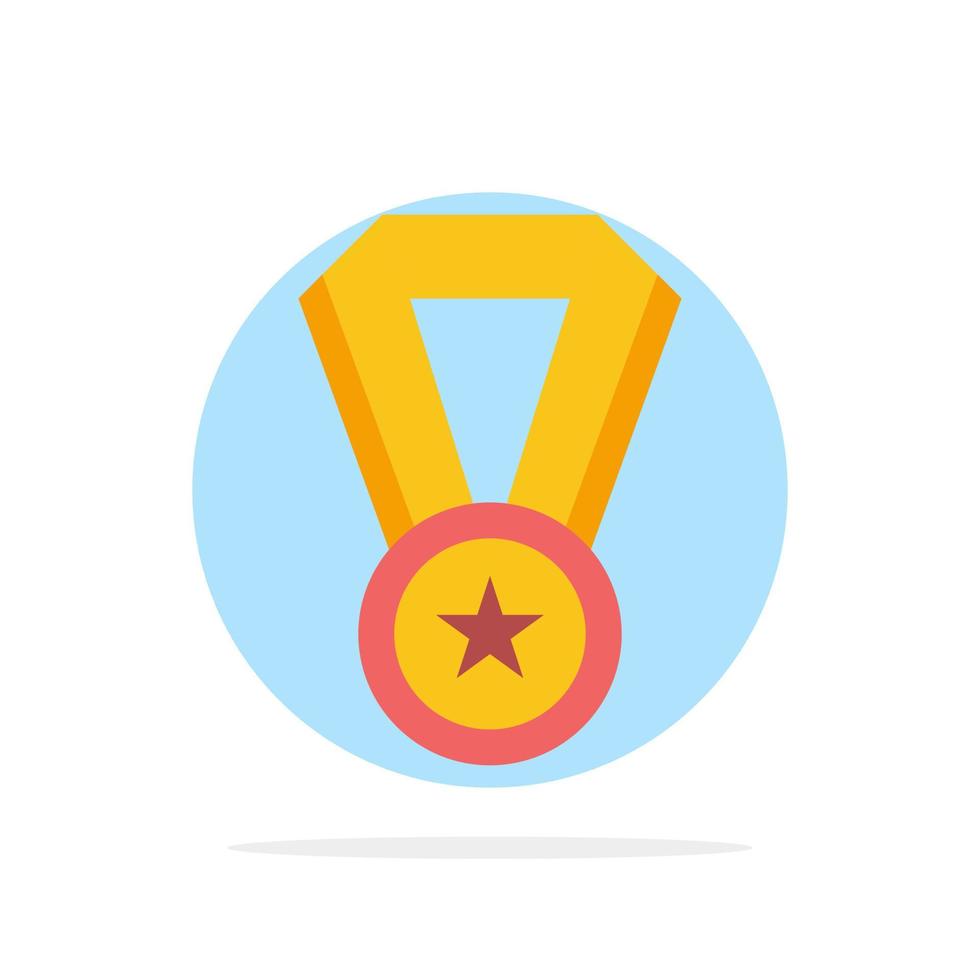 prestatie onderwijs medaille abstract cirkel achtergrond vlak kleur icoon vector
