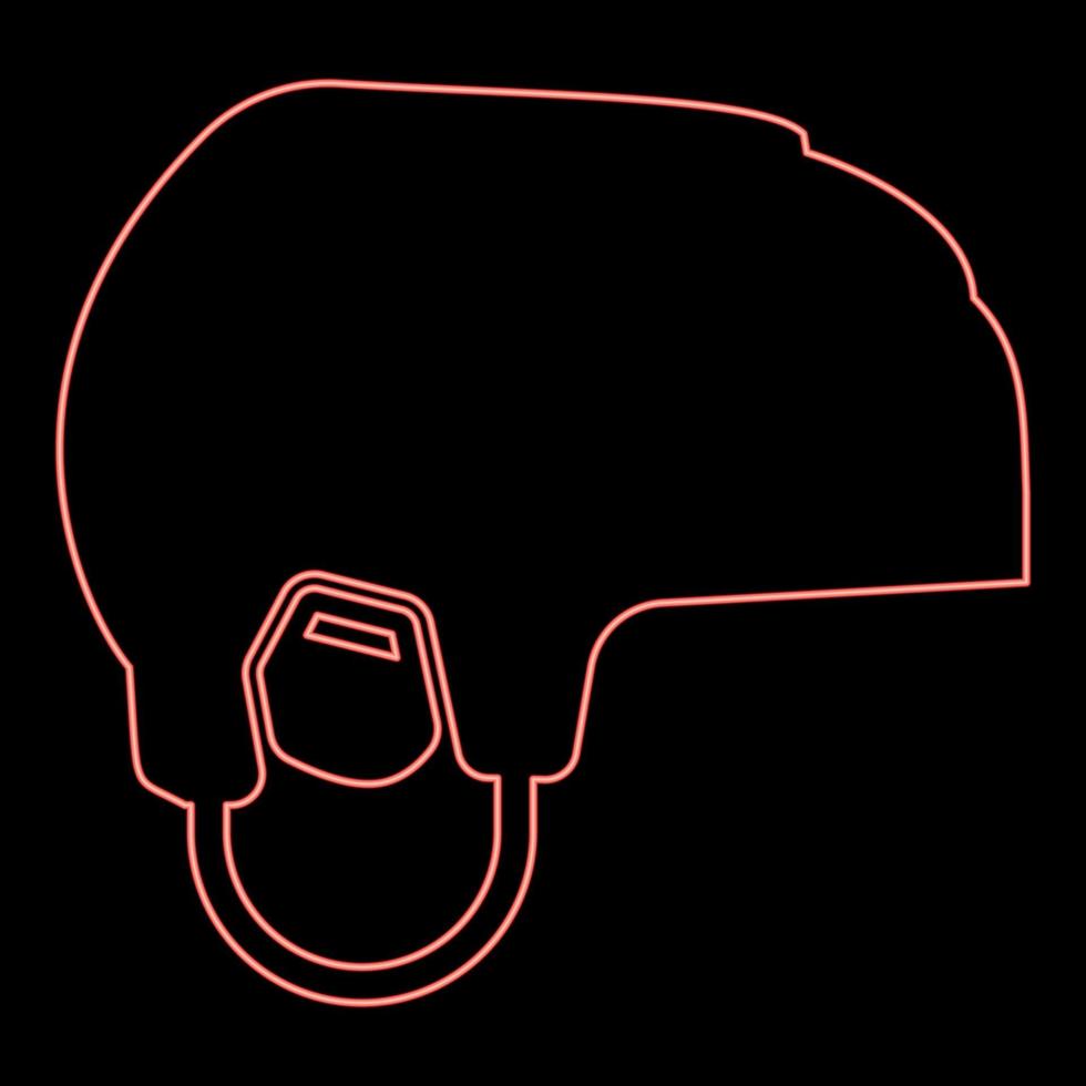 neon hockey helm rood kleur vector illustratie beeld vlak stijl