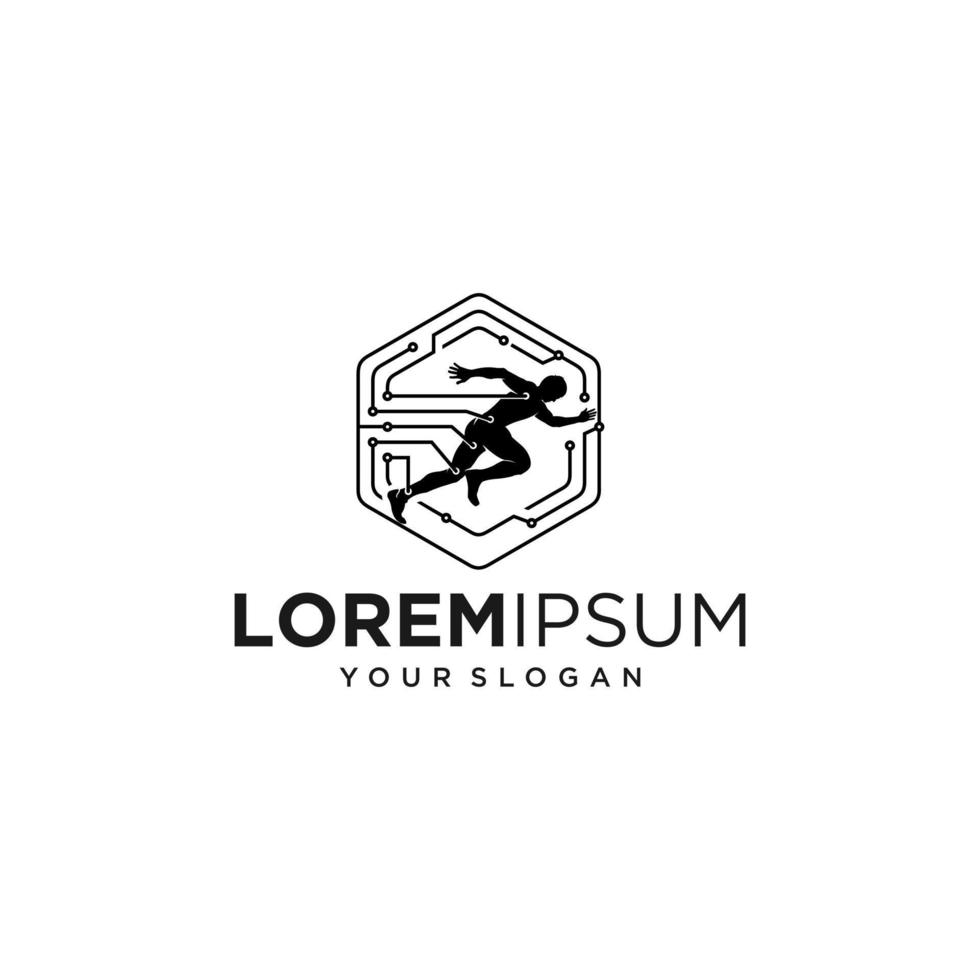 rennen sport- laboratorium silhouet logo ontwerpen vector