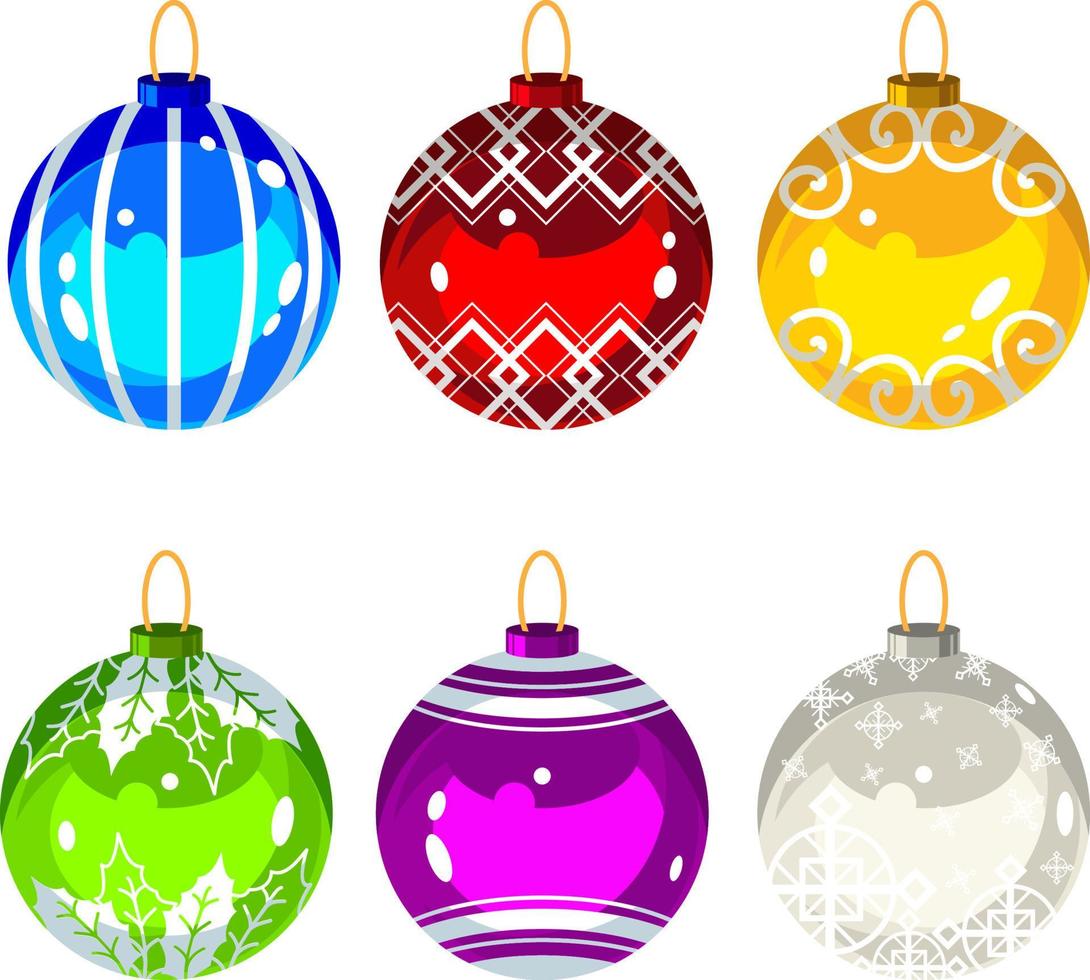 Kerstmis bal ornament vector reeks feestelijk sneeuw vakantie seizoen 02