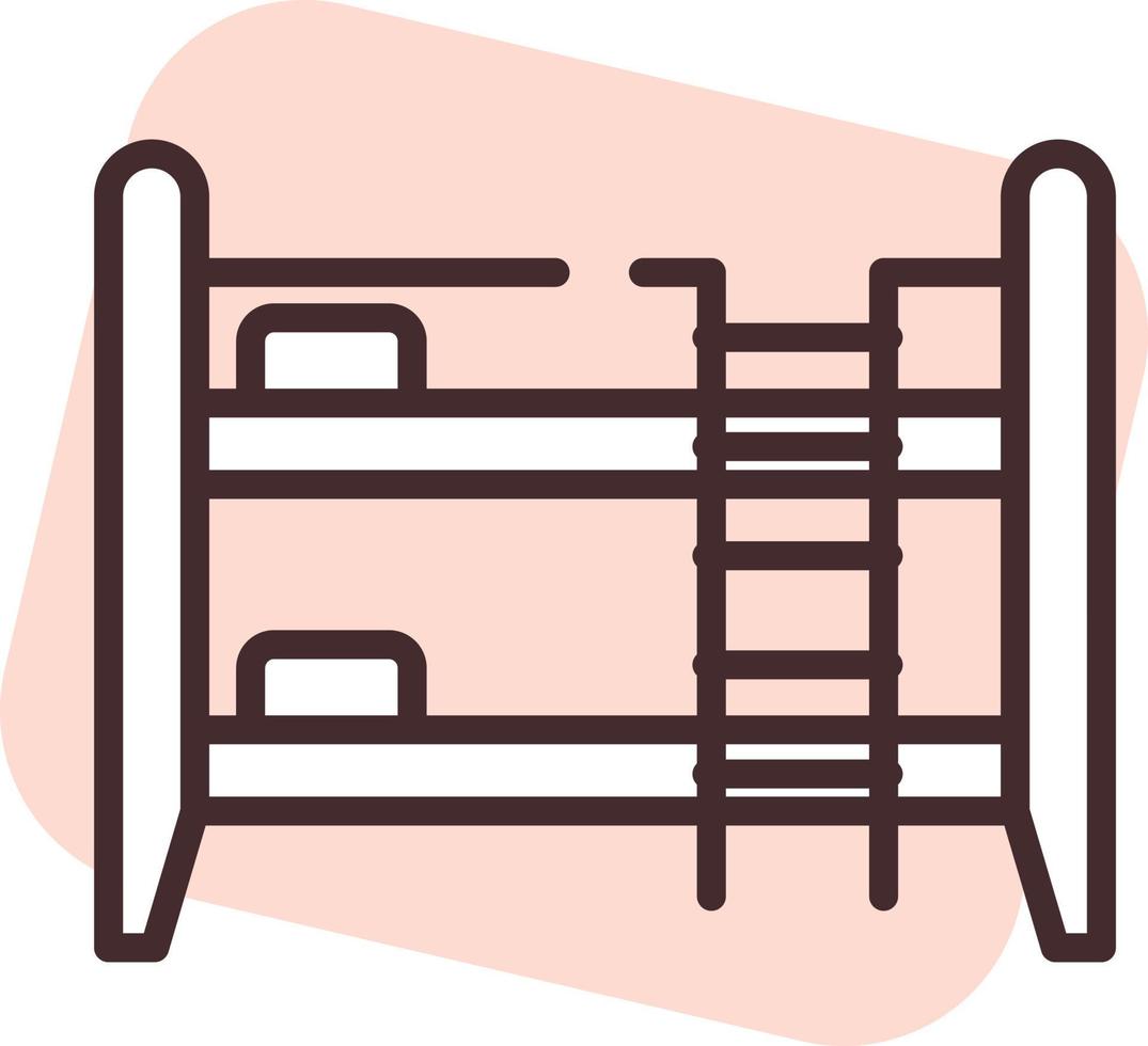 meubilair twee verhaal bed, icoon, vector Aan wit achtergrond.