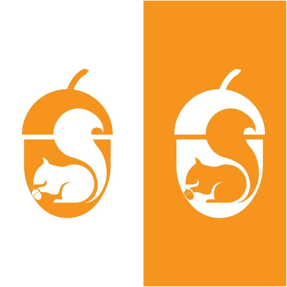 eekhoorn logo en vector met leuze ontwerp