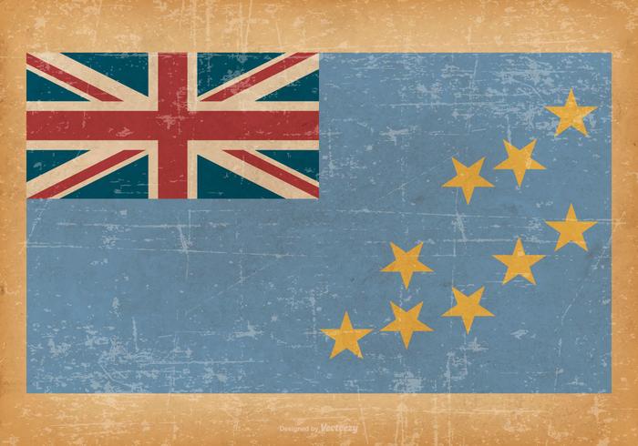 Grunge Vlag van Tuvalu vector