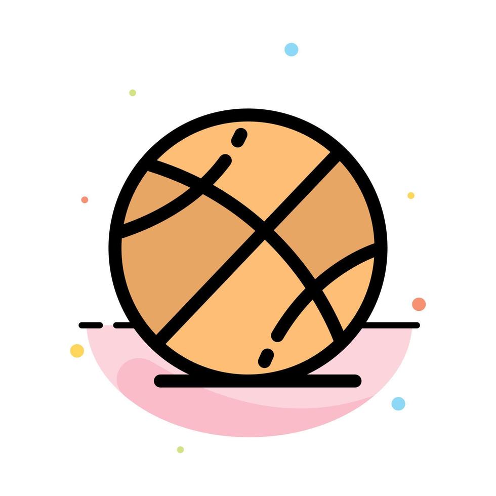 basketbal bal spel onderwijs abstract vlak kleur icoon sjabloon vector