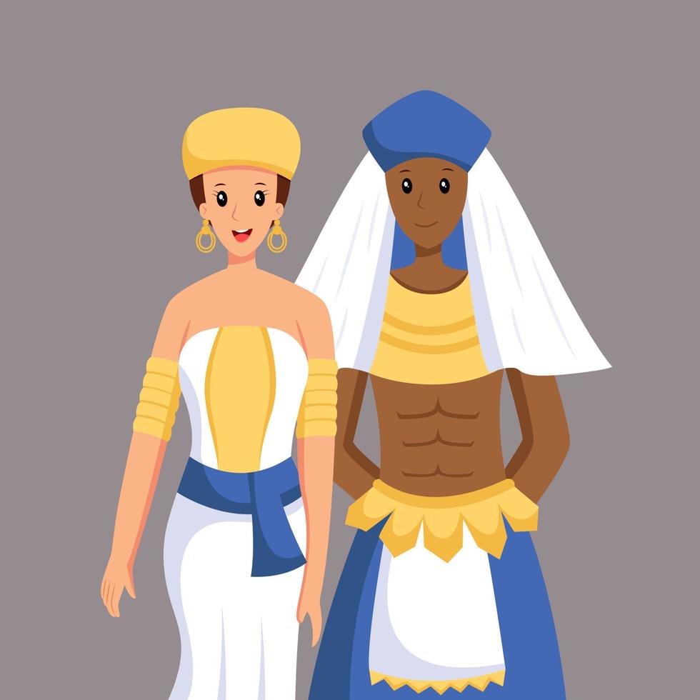 Egypte traditioneel bruiloft karakter ontwerp illustratie vector