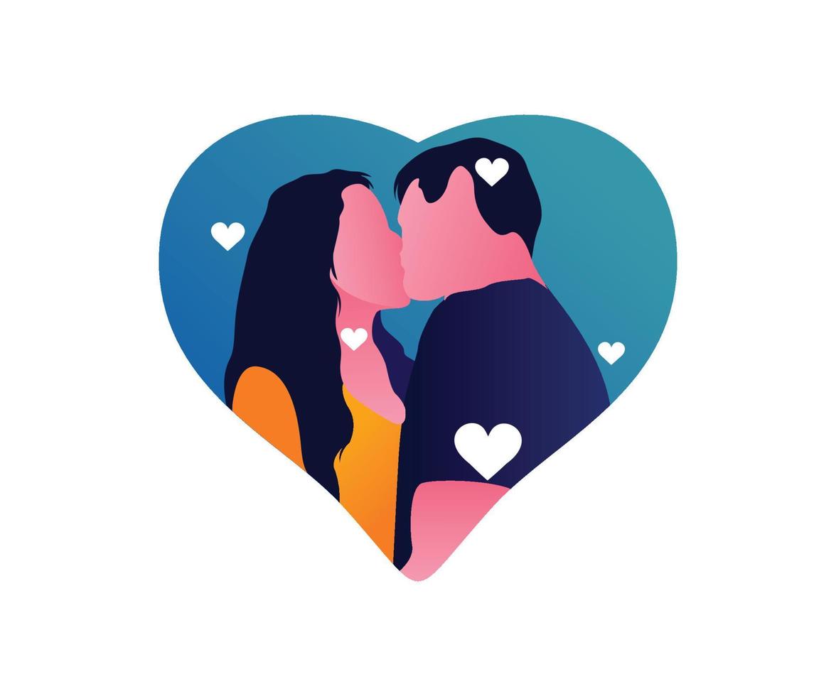 illustratie van liefde romantisch mensen vlak ontwerp vector