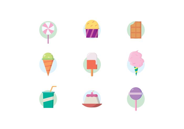 Snoepjes en Desserts Pictogrammen vector