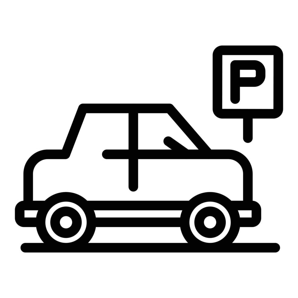 auto winkel parkeren icoon schets vector. park plaats vector