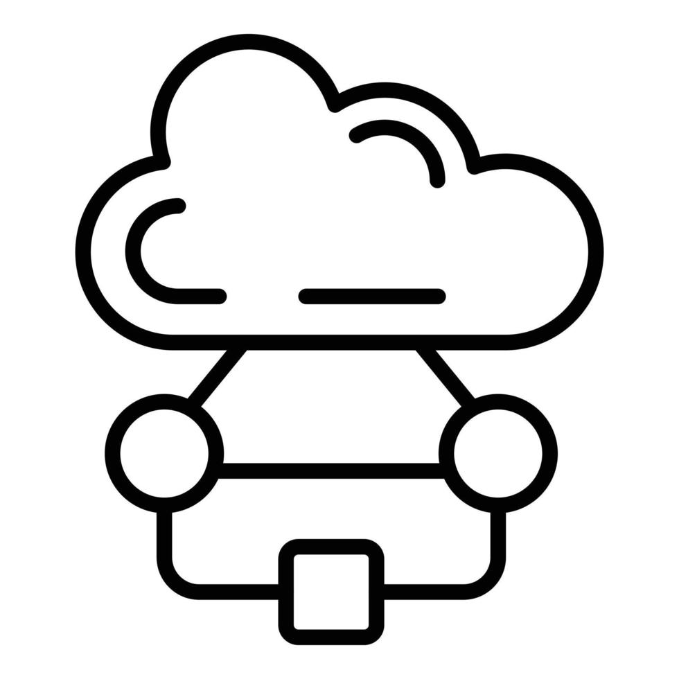 wolk gegevens workflow icoon schets vector. werk werkwijze vector