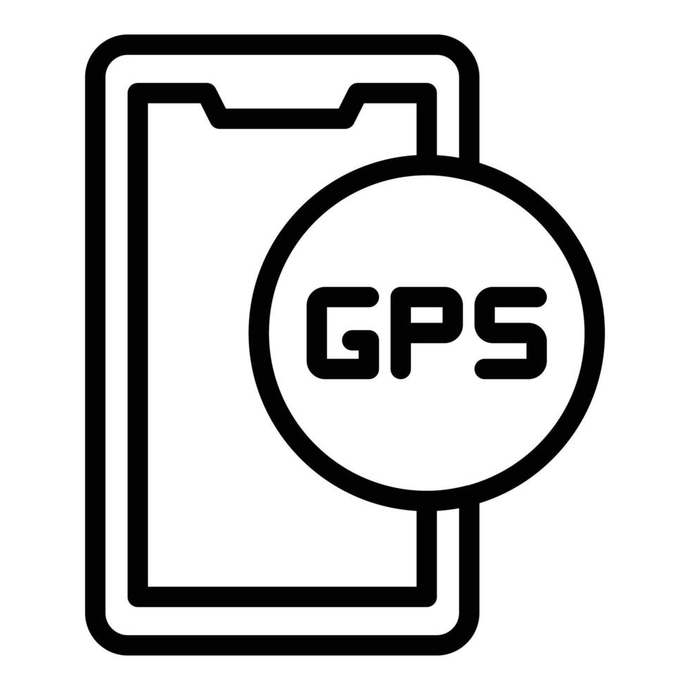 telefoon GPS icoon schets vector. traject een deel vector