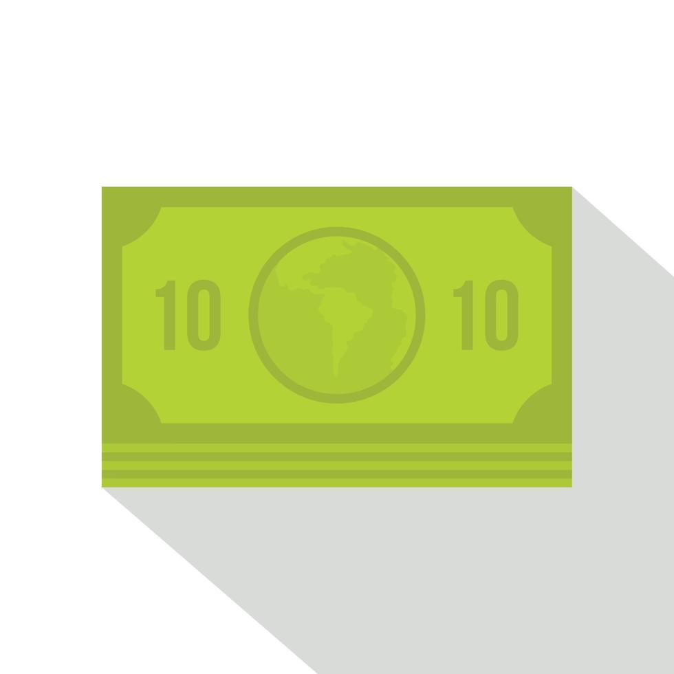groen geld bankbiljet icoon, vlak stijl vector