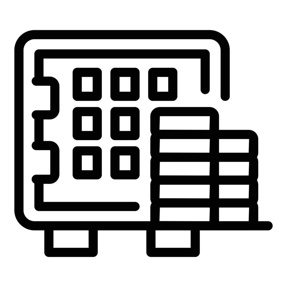 geld geval icoon schets vector. klein bank vector