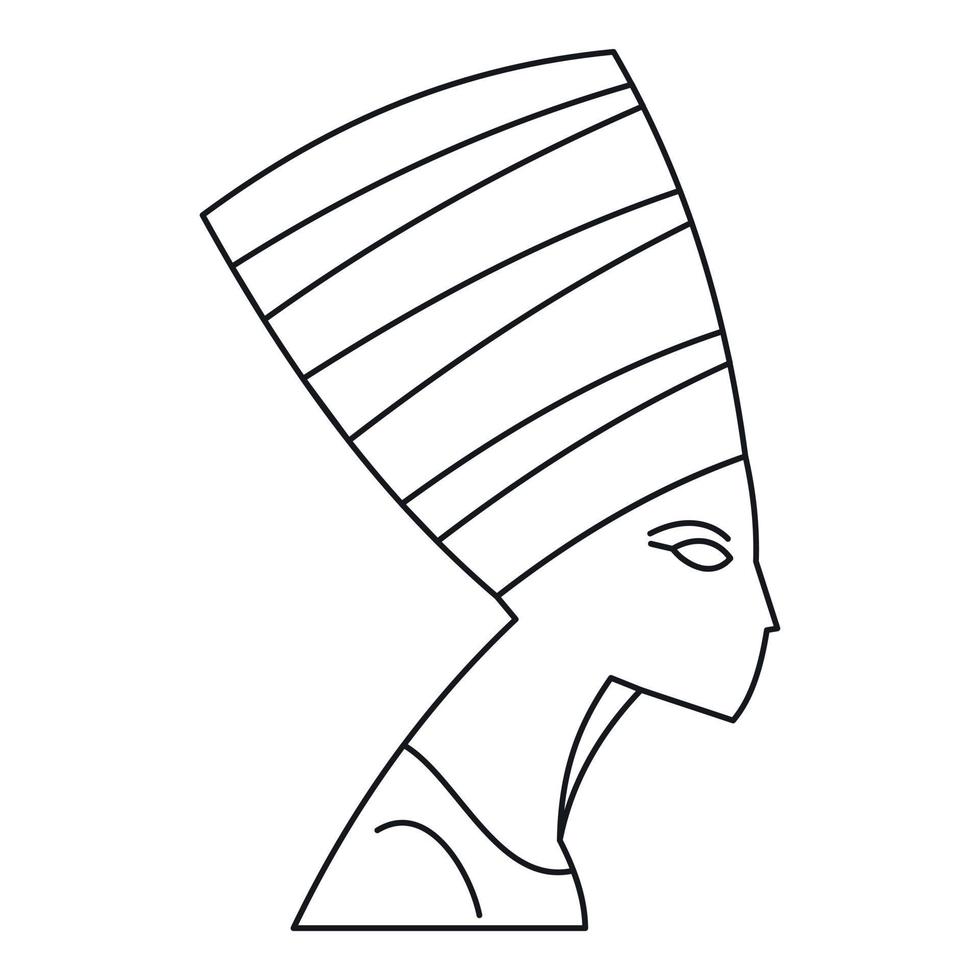 nefertiti icoon, schets stijl vector