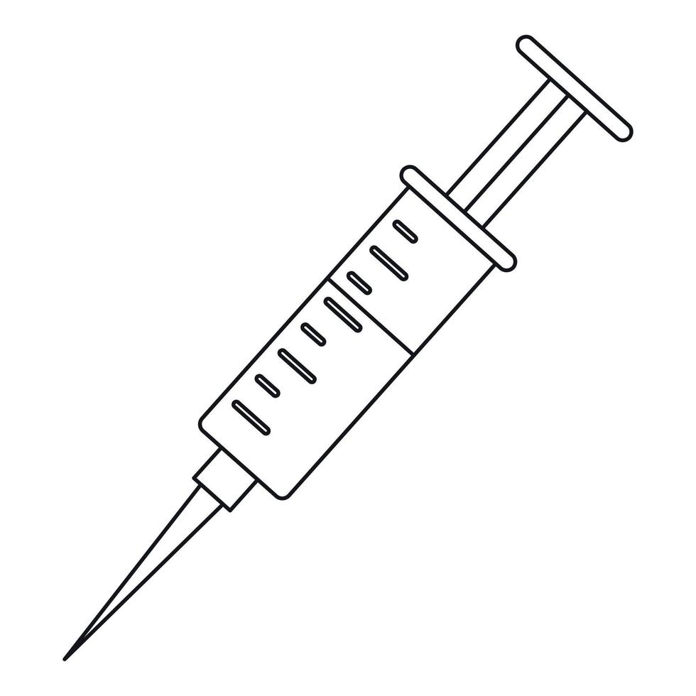 injectiespuit icoon, schets stijl vector