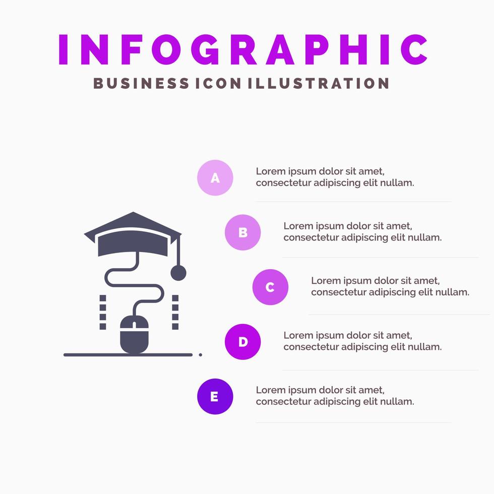 muis diploma uitreiking online onderwijs infographics presentatie sjabloon 5 stappen presentatie vector