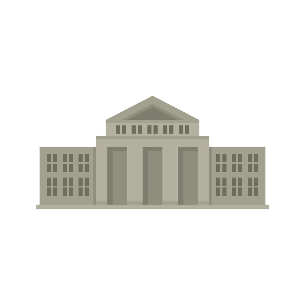 parlement rechtbank icoon vlak geïsoleerd vector