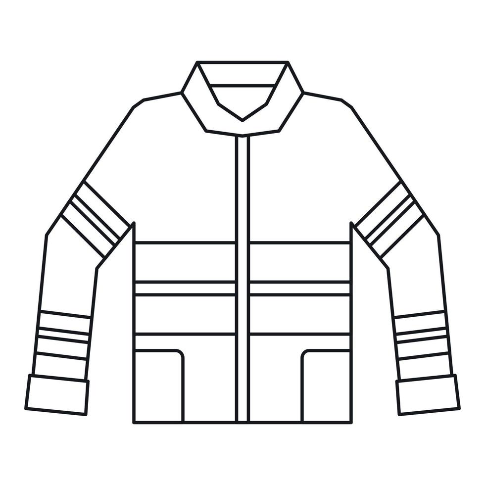 brandweerman jasje icoon, schets stijl vector