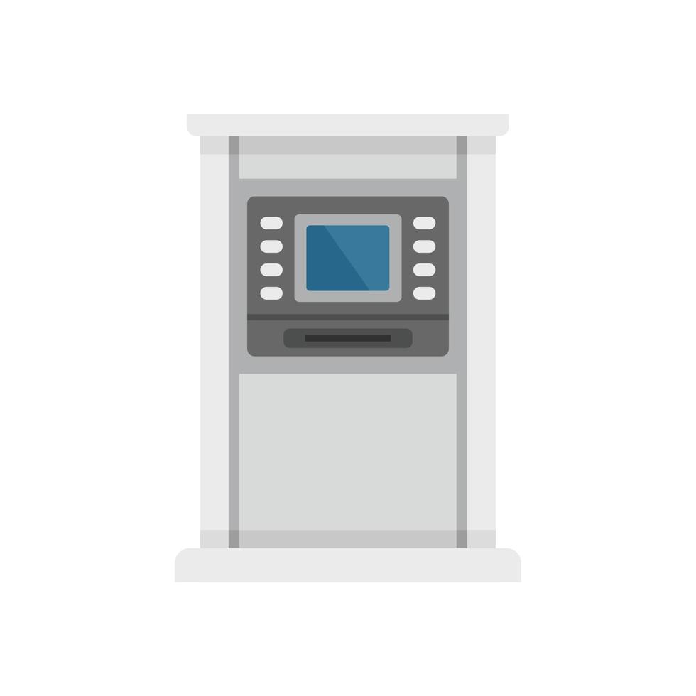 Geldautomaat toezicht houden op scherm icoon vlak geïsoleerd vector