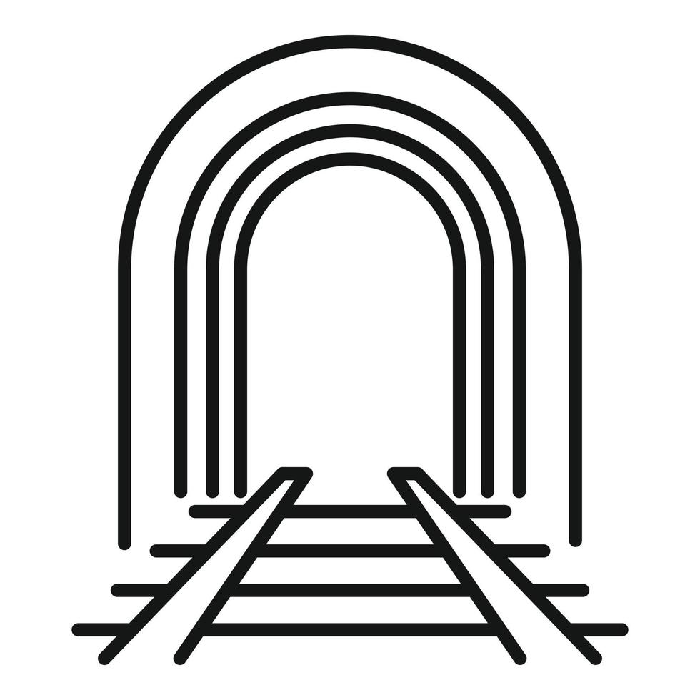 het spoor tunnel icoon schets vector. visie Ingang vector