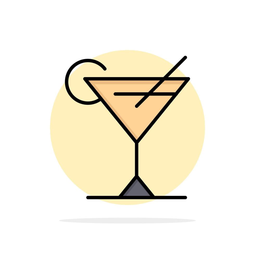 cocktail sap citroen abstract cirkel achtergrond vlak kleur icoon vector