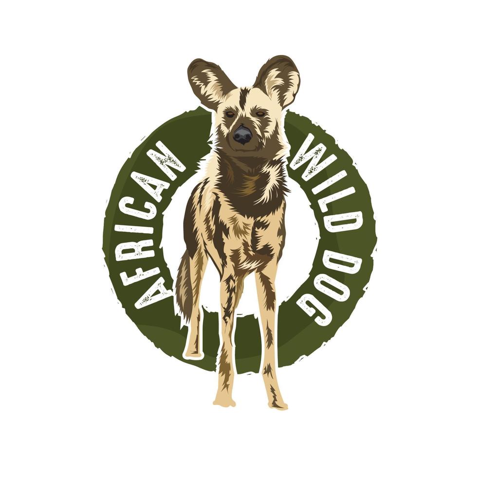 Afrikaanse wild hond vector illustratie, perfect voor t-shirt ontwerp en wild leven zorg fundament logo
