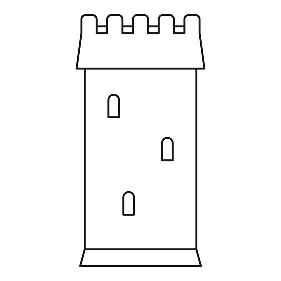 oude strijd toren icoon, schets stijl vector