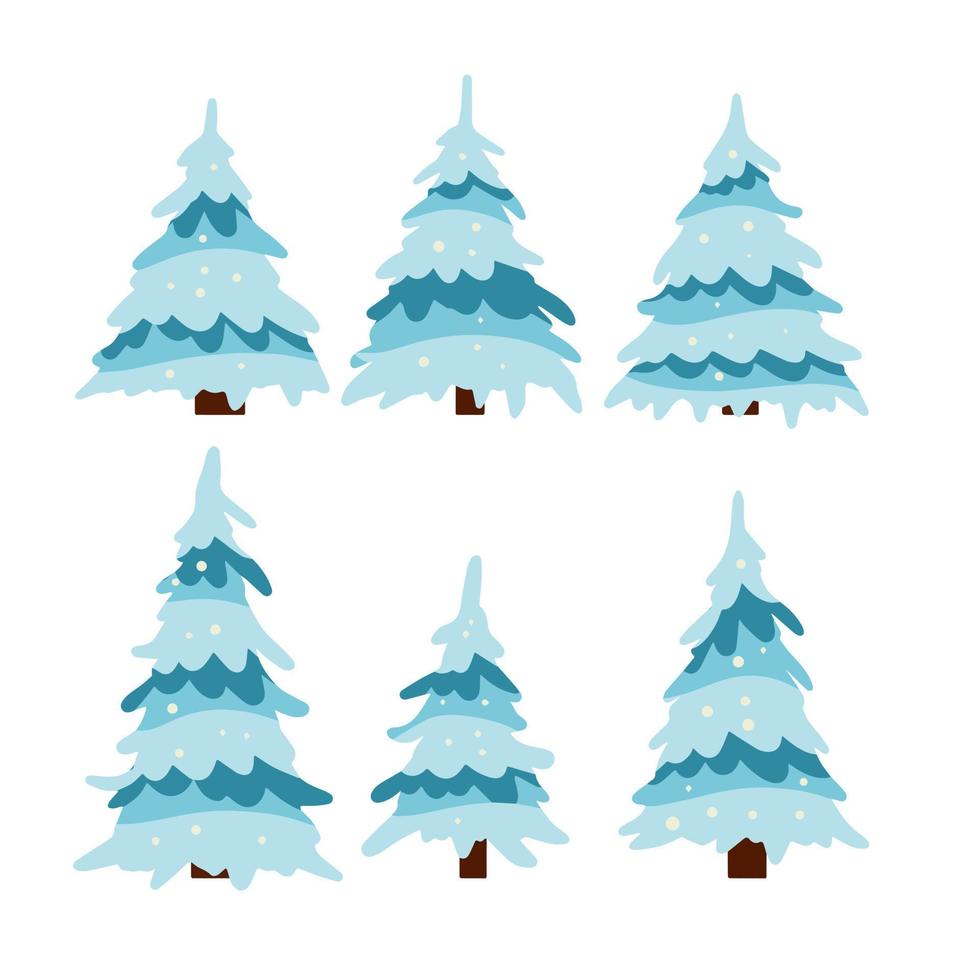 winter boom. sneeuw Aan takken. element van natuur en bossen. tekenfilm vlak illustratie. verkoudheid seizoen. nieuw jaar en Kerstmis decoraties vector