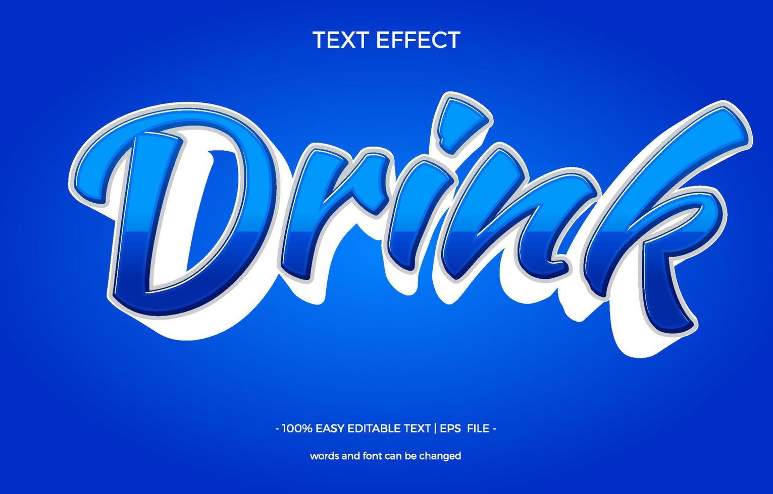 drinken tekst effect grafisch stijl paneel vector