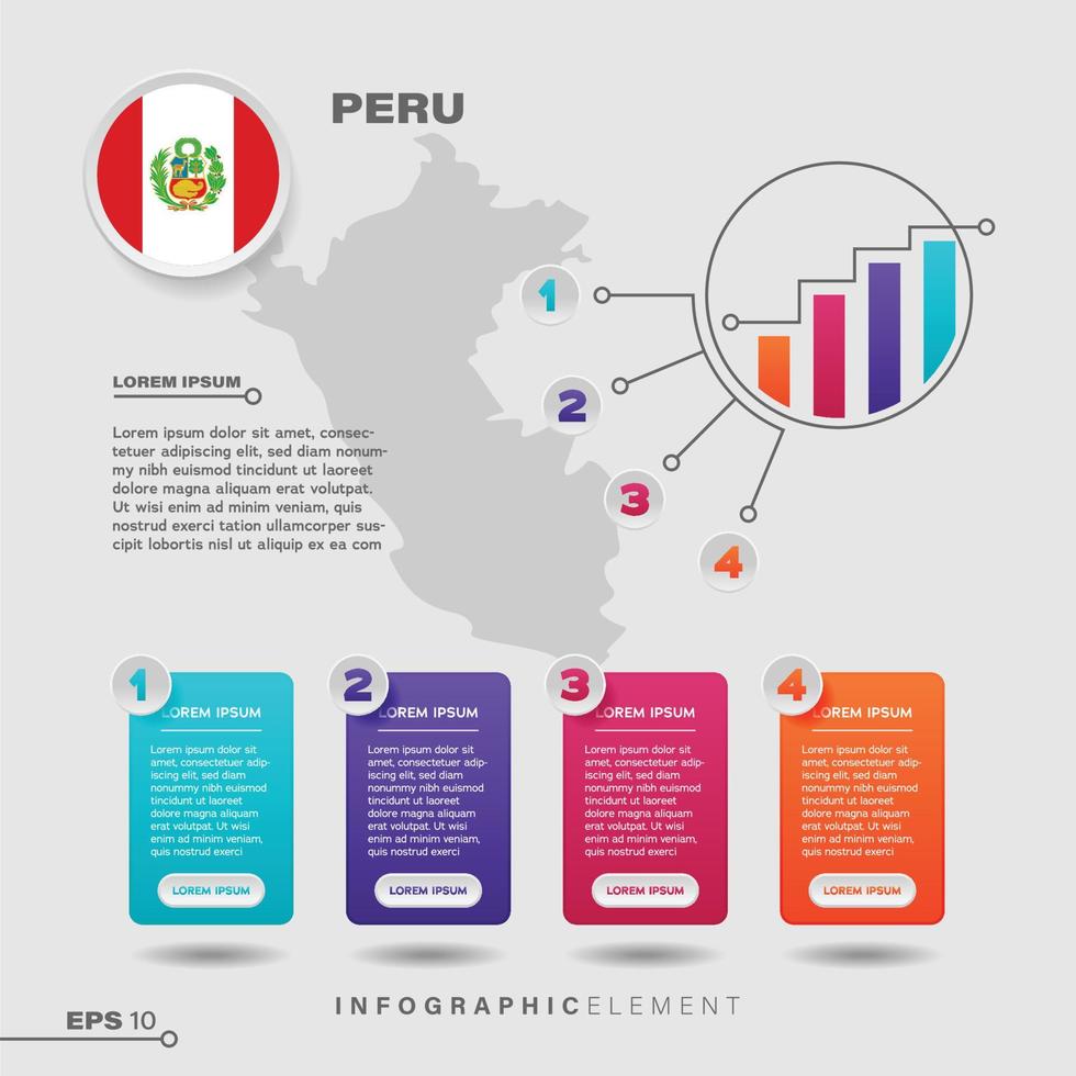 Peru tabel infographic element vector