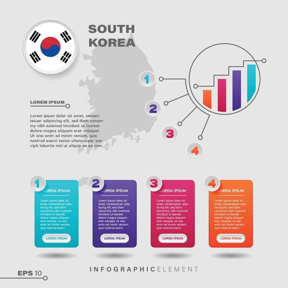 zuiden Korea tabel infographic element vector