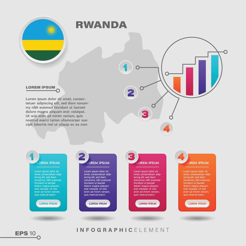 rwanda tabel infographic element vector