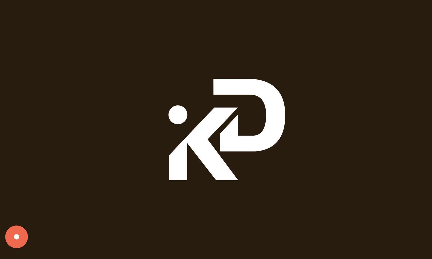 alfabet letters initialen monogram logo kd, dk, k en d vector