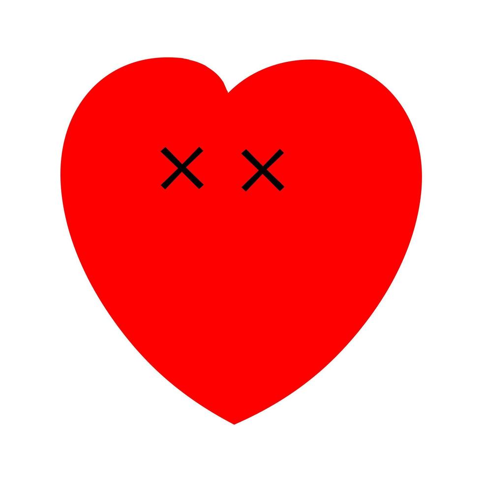 een uitgeput hart dat vereist: opladen, de concept van een vertrokken liefde of een ziek hart. vector
