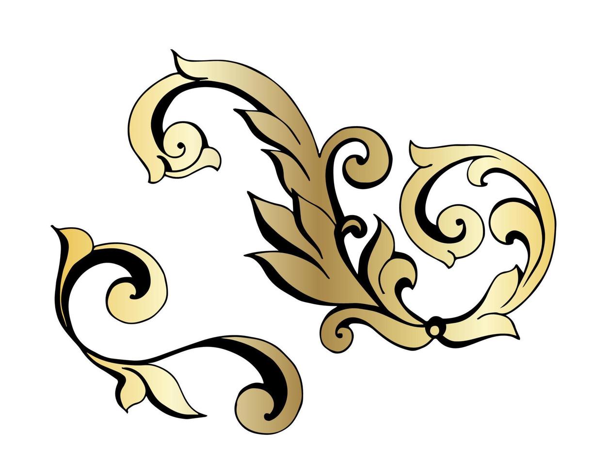 vector damast vintage barokke scroll ornament swirl. Victoriaanse monogram heraldische schild werveling. retro bloemen blad patroon grens gebladerte antiek acanthus kalligrafie gegraveerd tattoo.tile decor element