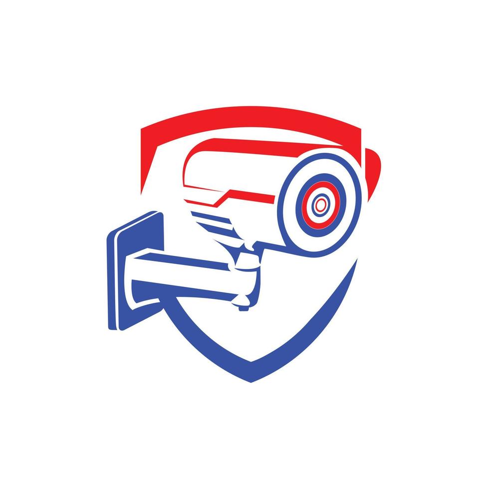 illustratie veiligheid cam en schild logo ontwerp, cctv en technologie teken en symbool vector