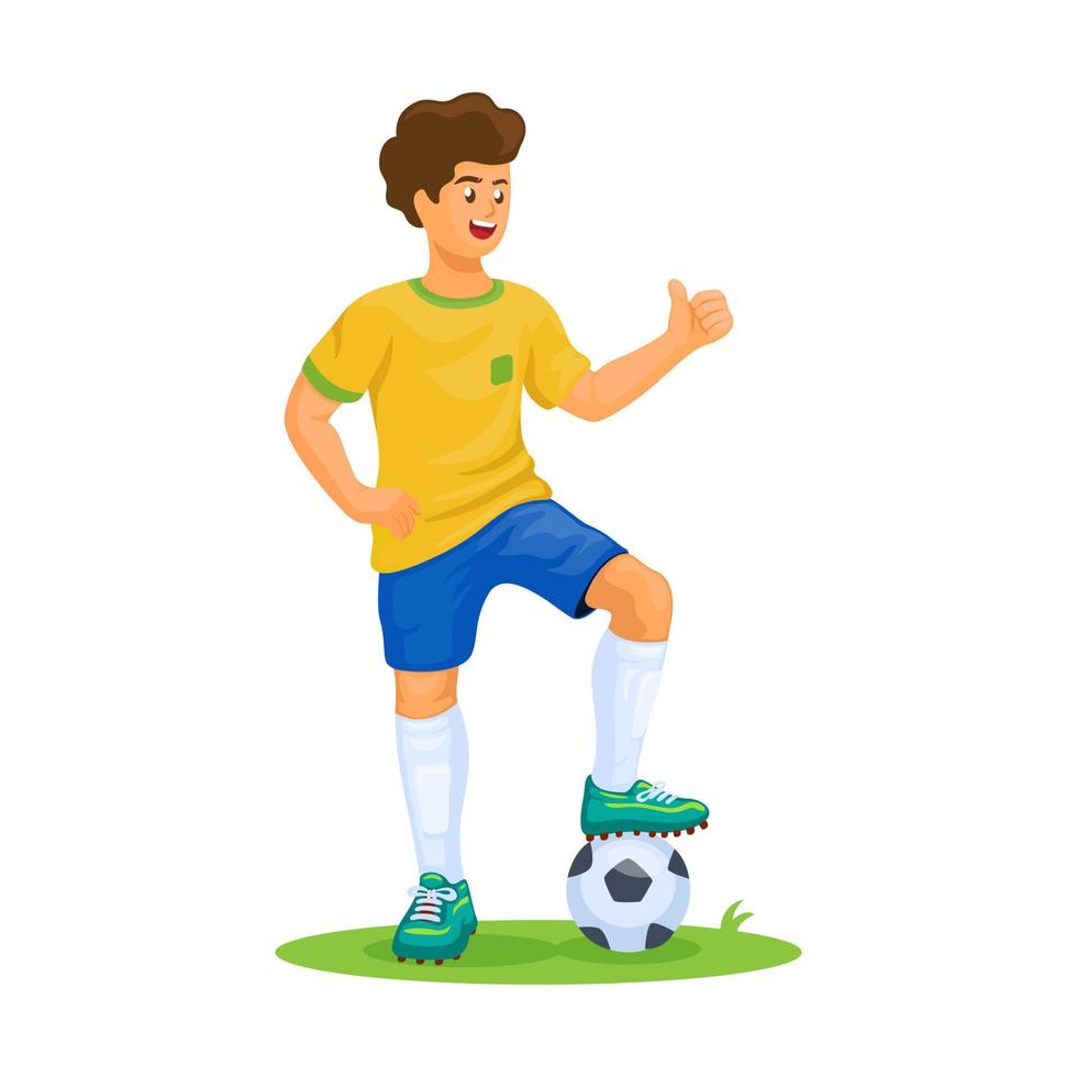 Brazilië Amerikaans voetbal mannetje Jersey kostuum figuur karakter tekenfilm illustratie vector