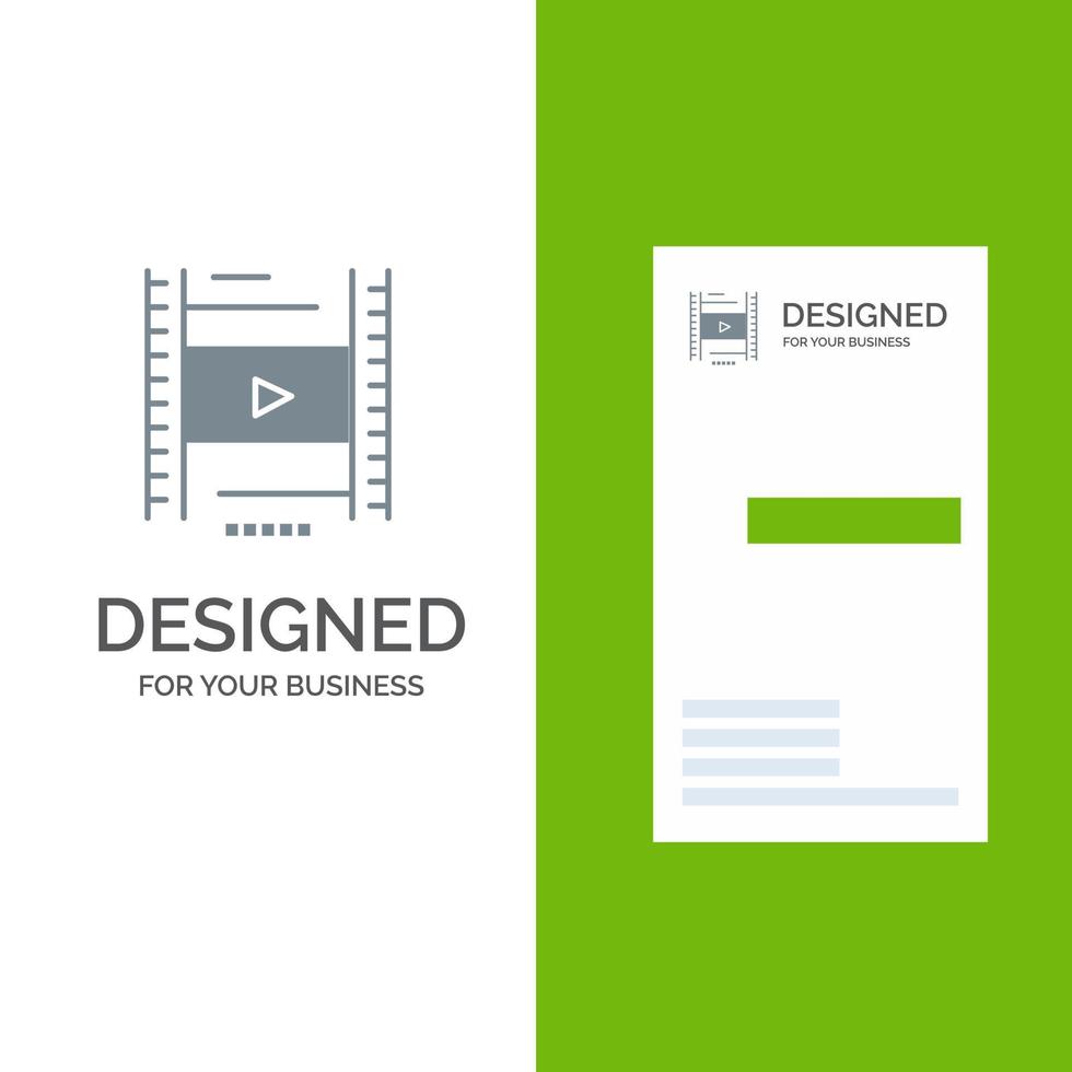 video les film onderwijs grijs logo ontwerp en bedrijf kaart sjabloon vector