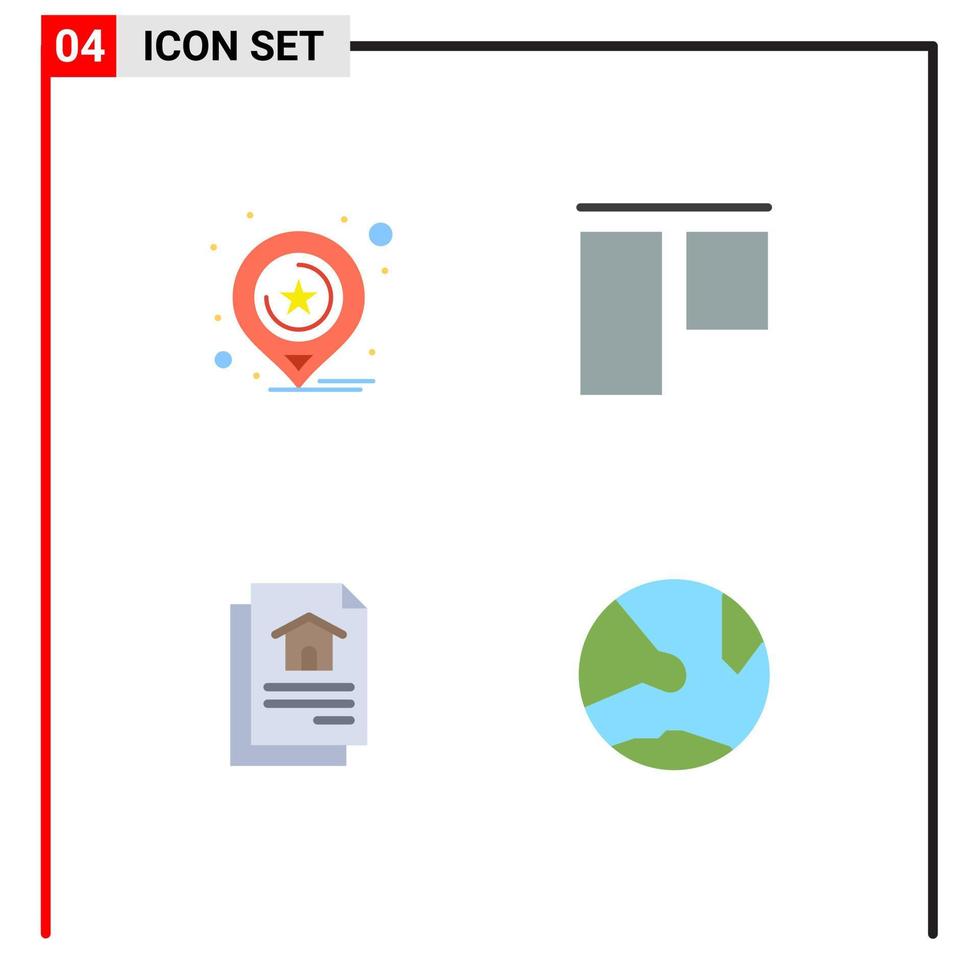 bewerkbare vector lijn pak van 4 gemakkelijk vlak pictogrammen van plaats huis bedrijf verticaal ontwikkelen bewerkbare vector ontwerp elementen