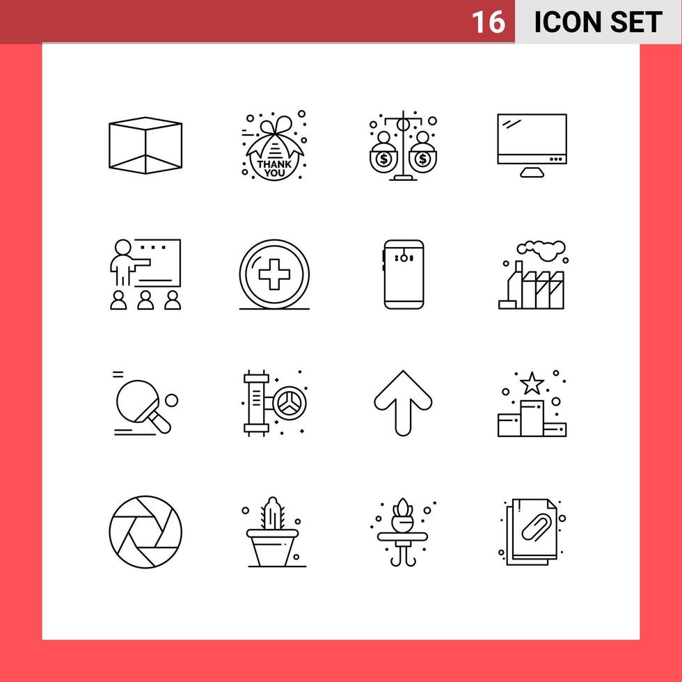 mobiel koppel schets reeks van 16 pictogrammen van onderwijs pc fonds imac toezicht houden op bewerkbare vector ontwerp elementen