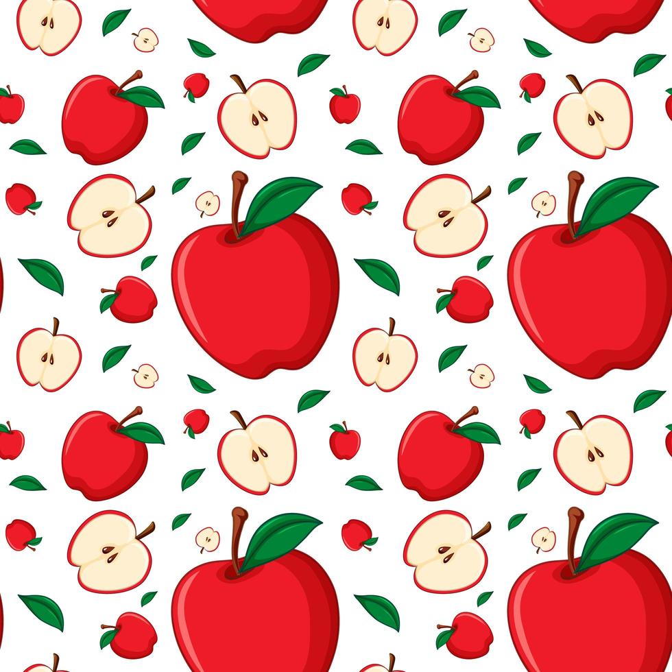naadloos ontwerp als achtergrond met rode appel vector