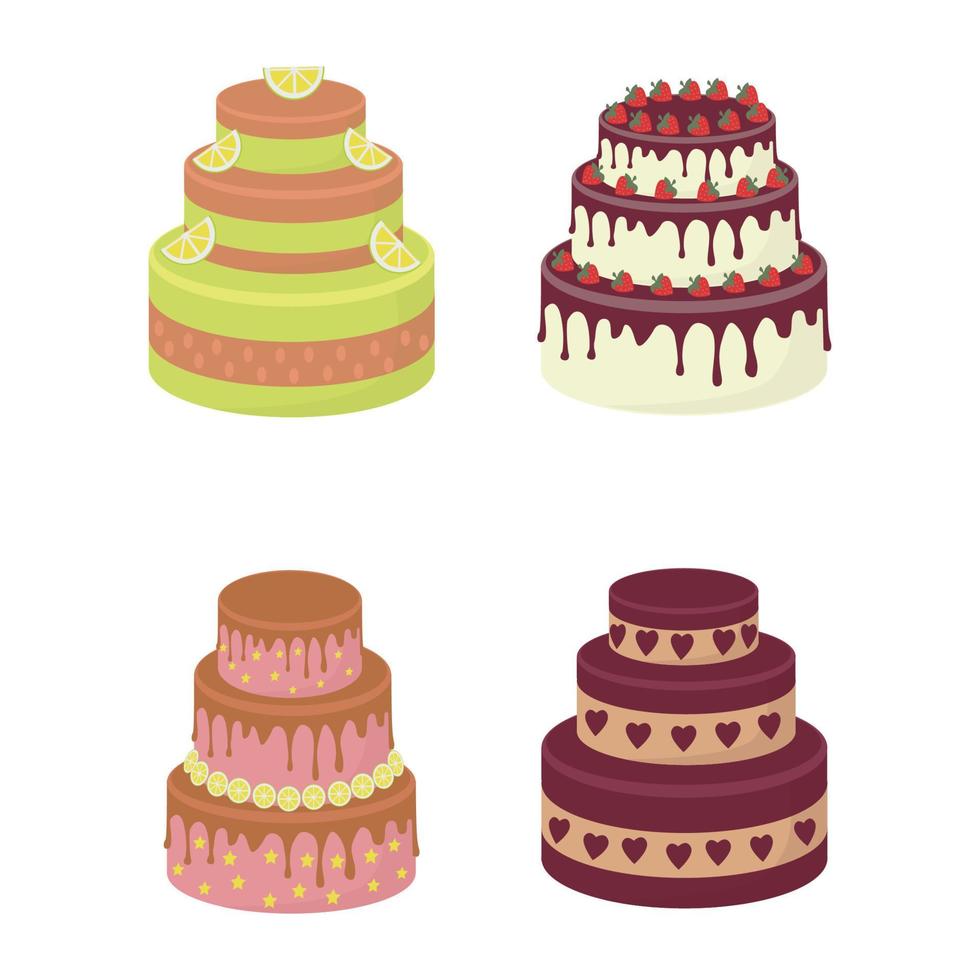vector illustratie van cakes verzameling