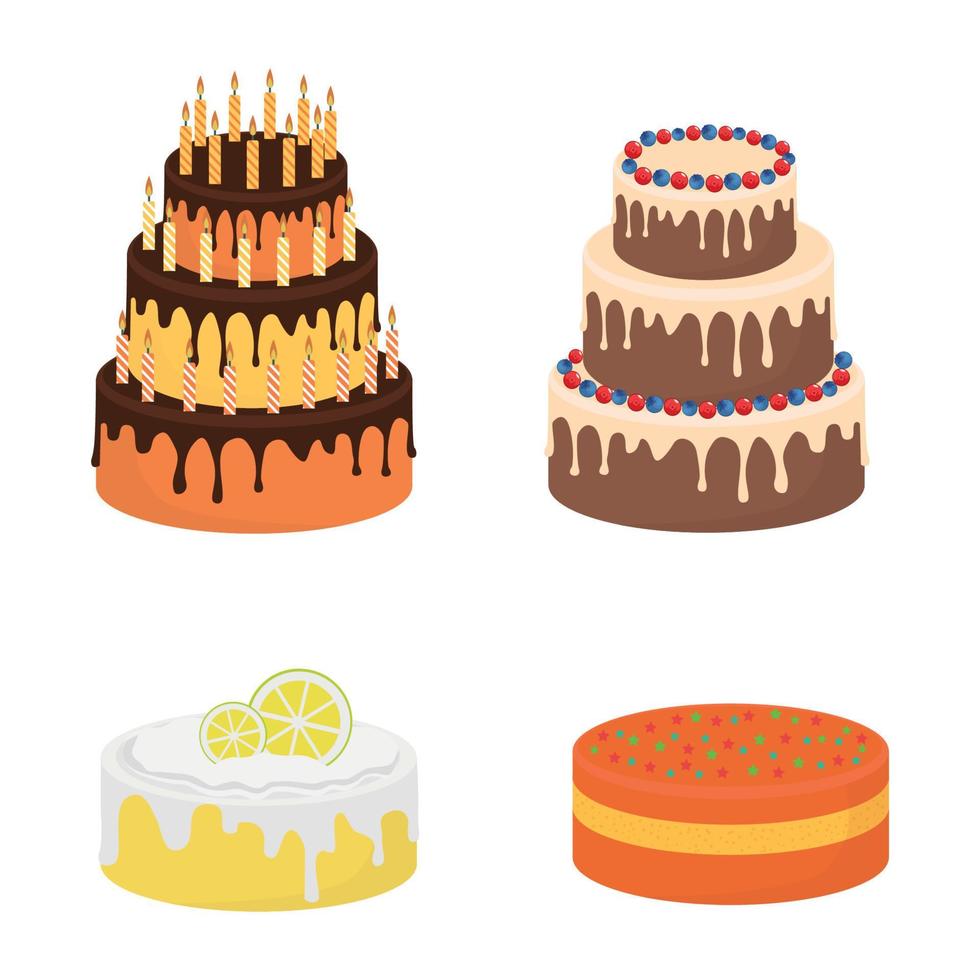 vector illustratie van cakes verzameling