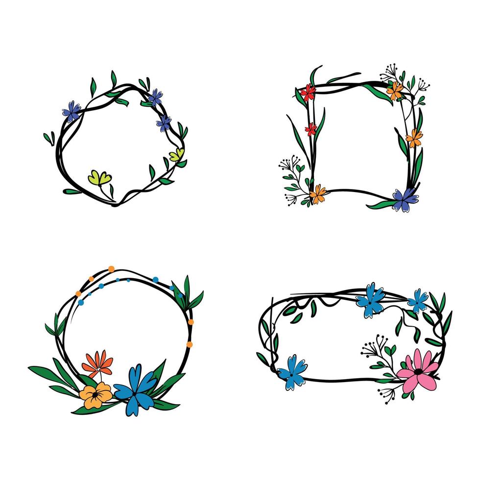 set lijsten met bloemen vector